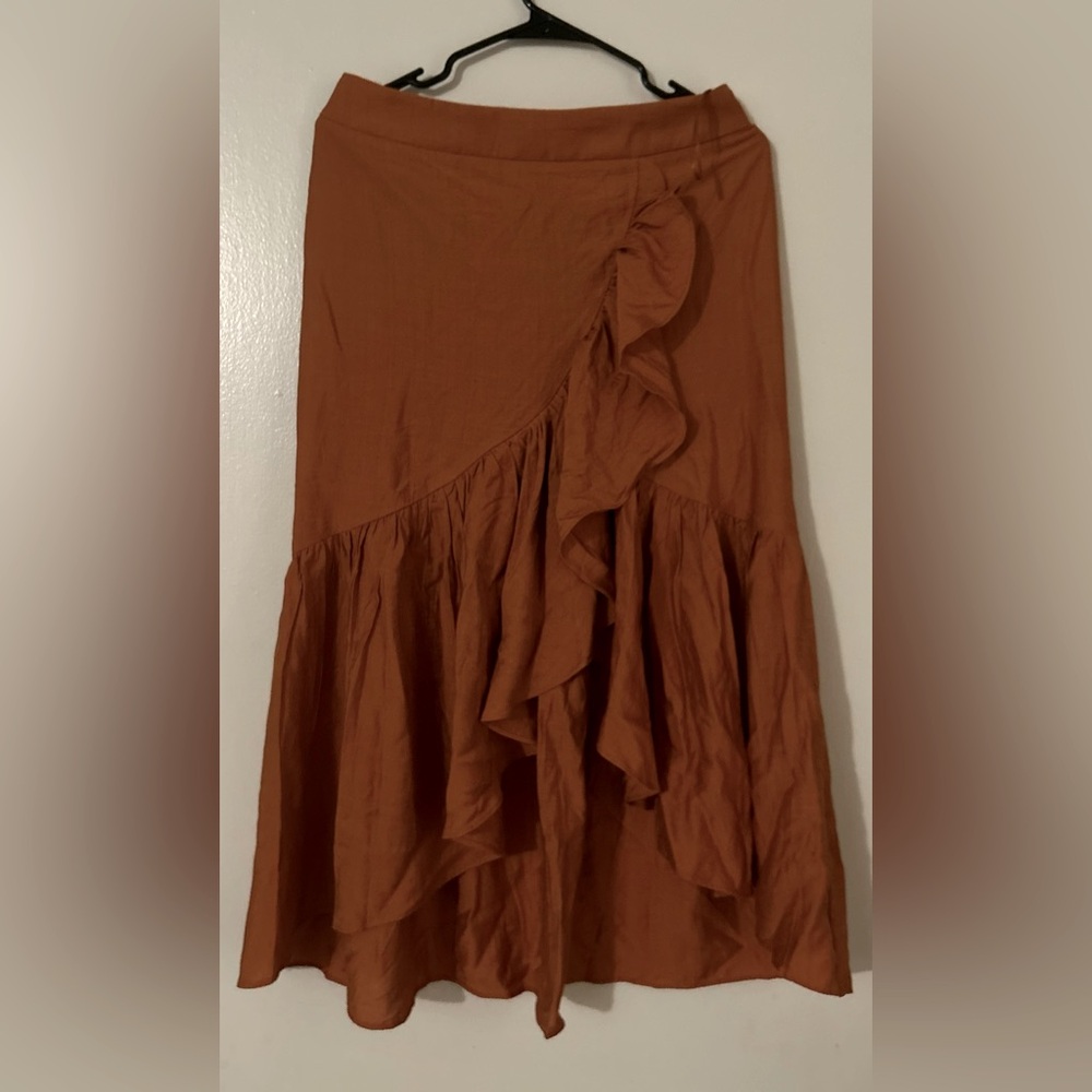 Midi Asymmetrical Flounce Skirt